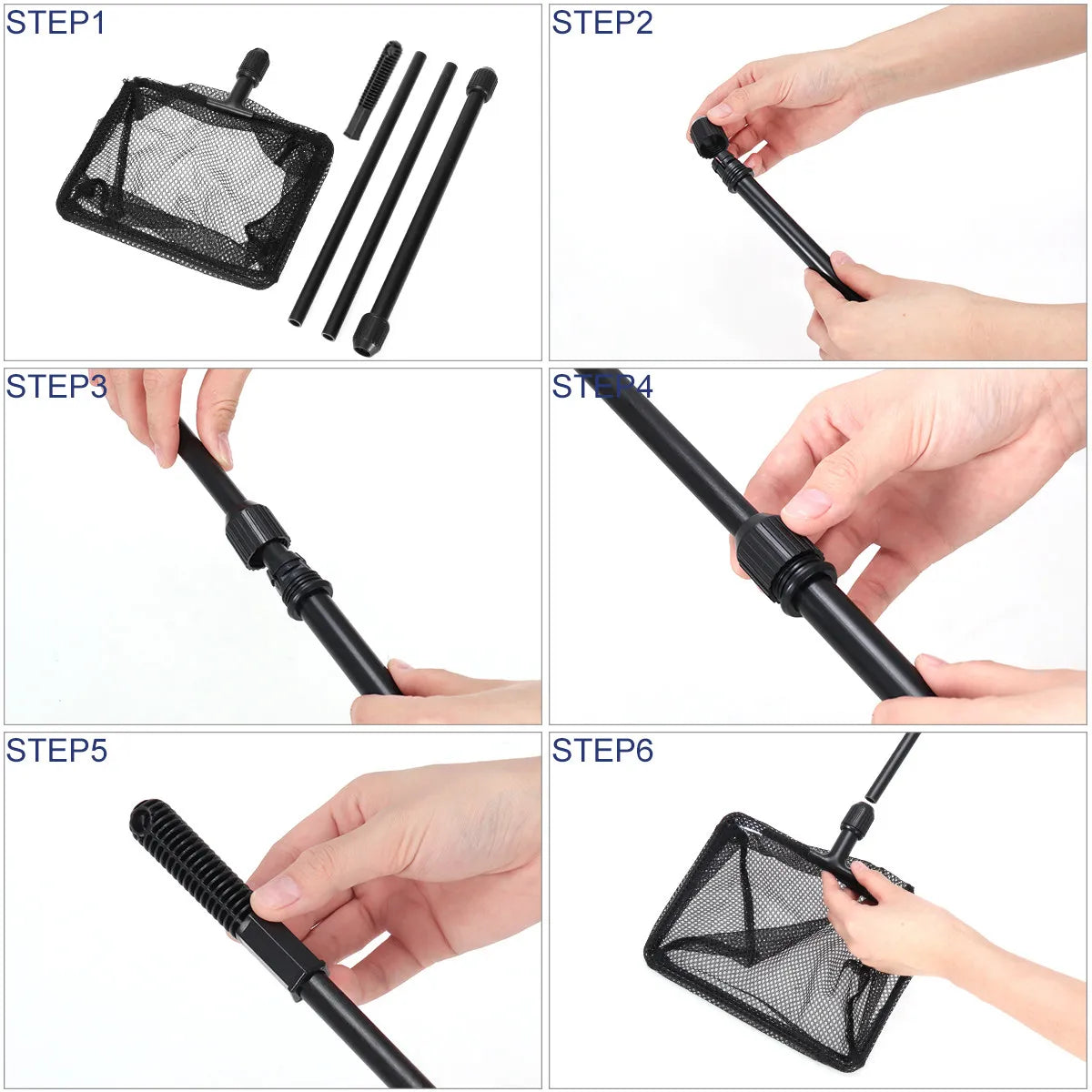 Telescopic Fishing Net Landing Supple Non-absorbent Nylon Mesh