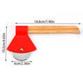 Pizza Cutter Wheel with Bamboo Handle Stainless Steel Axe Shaped Pizza Slicer for Pizza Pie Waffles Dough Kitchen Accessories Zpaxo Red