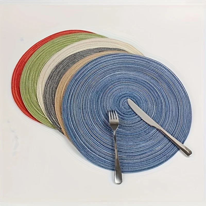 Non-Slip Linen Round Place Mats – Heat-Resistant Table Decor Dining Place Mats Zpaxo