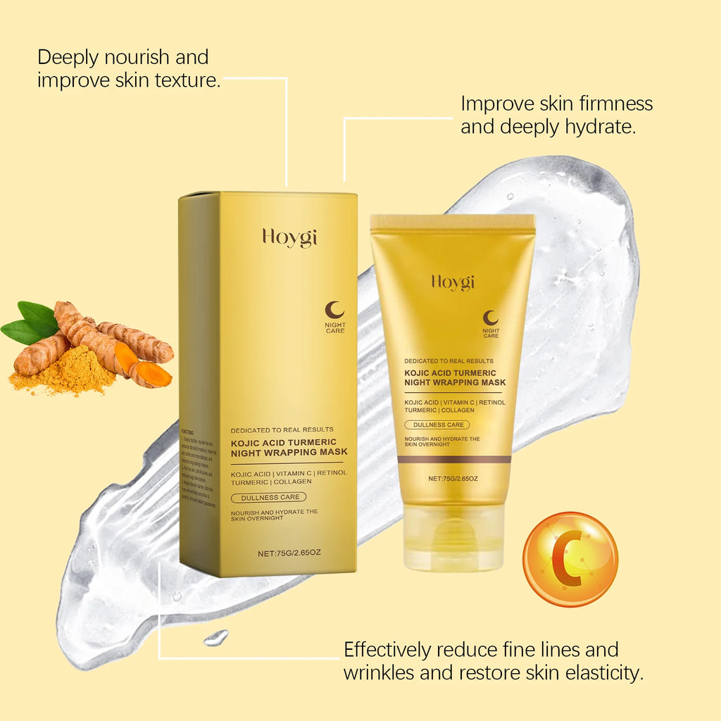 Hoygi Turmeric Collagen Peel-Off Mask Brightening Exfoliating Pore Minimizing for All Skin Types Sensitive Dry Oily Zpaxo
