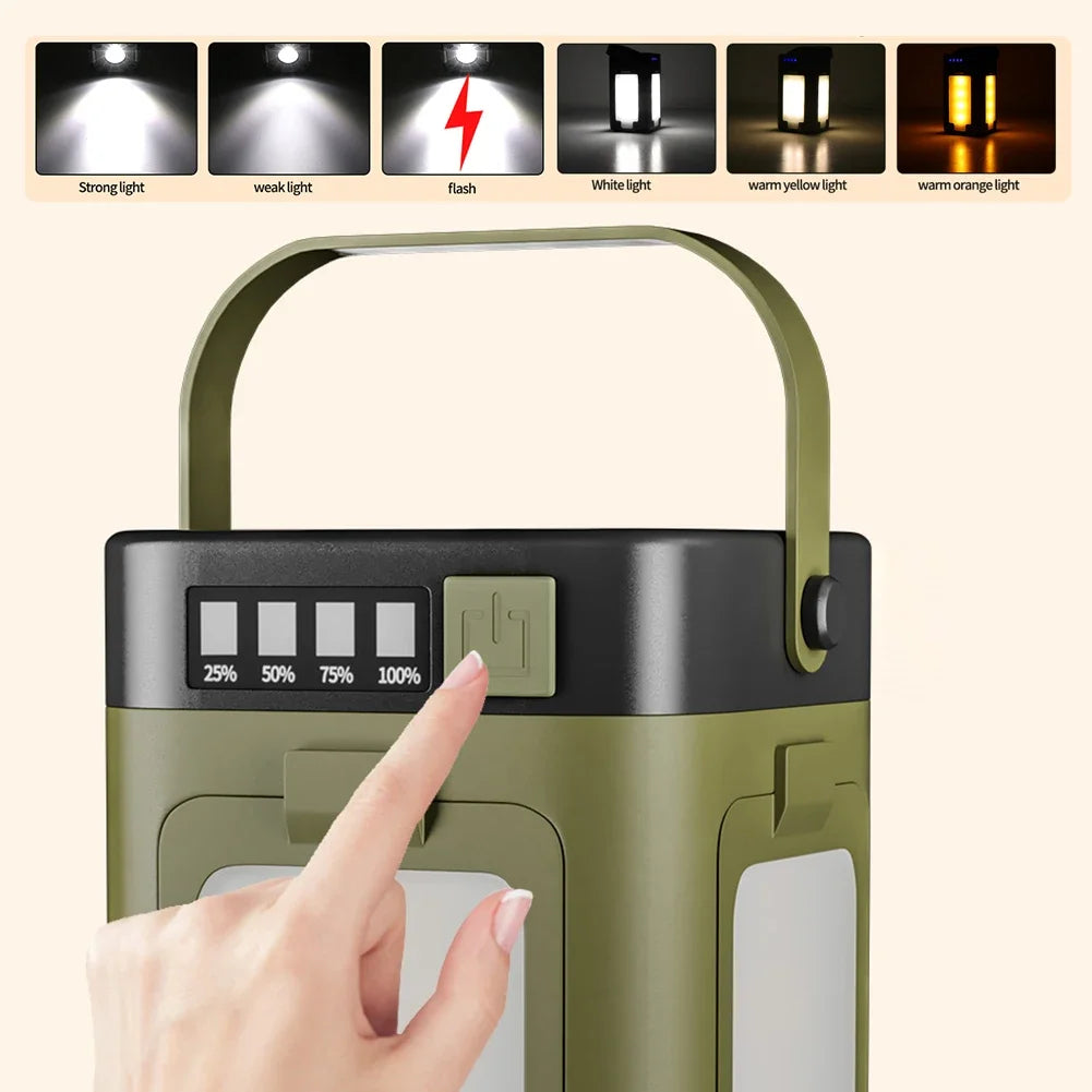 Solar Outdoor Portable Camping Light Charging Foldable 2000mah Power Zpaxo