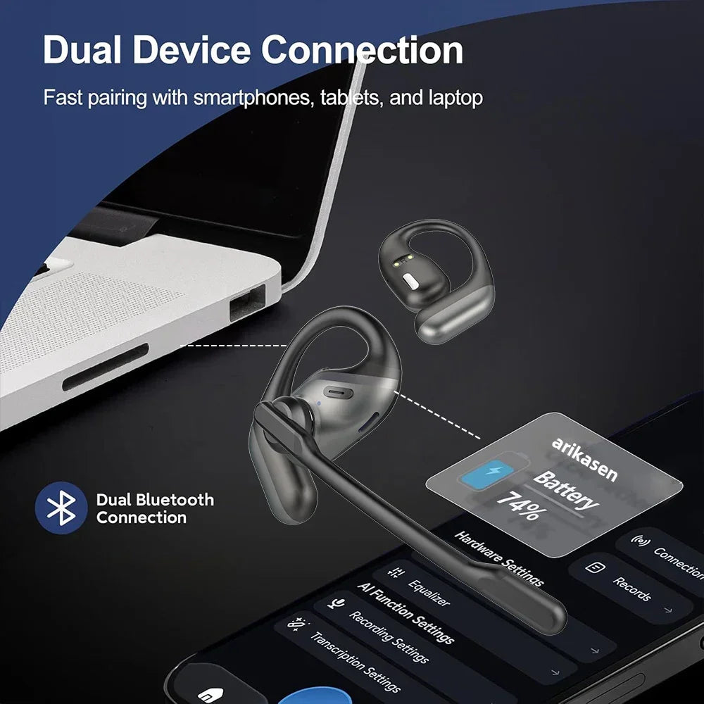 Arikasen True Wireless Headset Detachable Noise-canceling Boom
