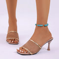 Women Sandals Trend Designer Elegant Women Shoes Mesh High Heels Slippers Summer Fashion High Heels Sandals Sandalias De Mujer Zpaxo Nude color 37