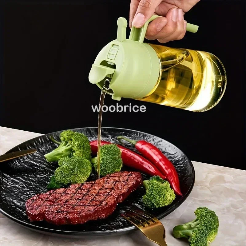 Dual Purpose Glass Oil Bottle Kitchen Spray Oil Sprayer Bottle Kitchen Oils Spray Can Leakproof Oil Spray Bottle Household Zpaxo