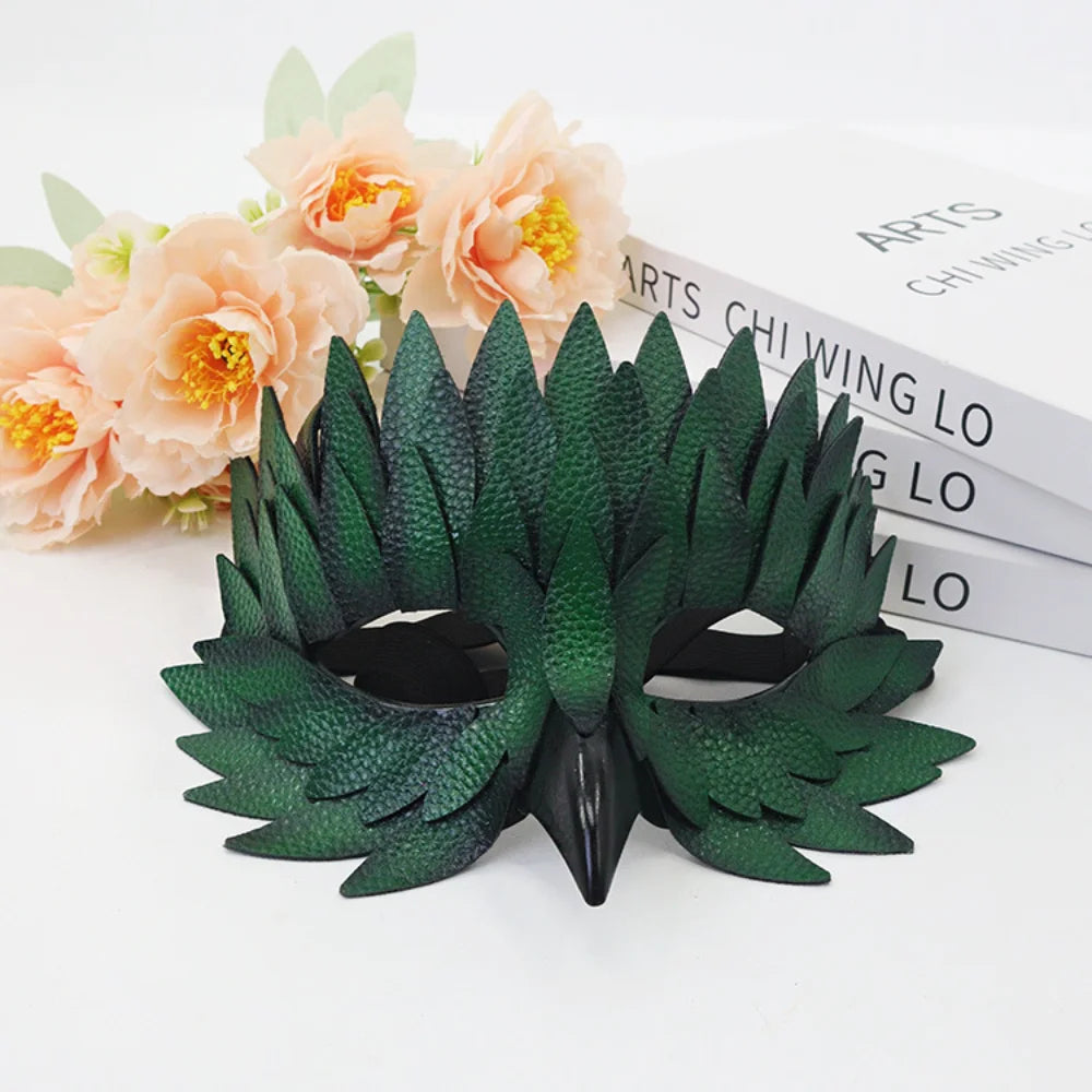 Feather Half Face Mask – Masquerade, Halloween & Costume Party