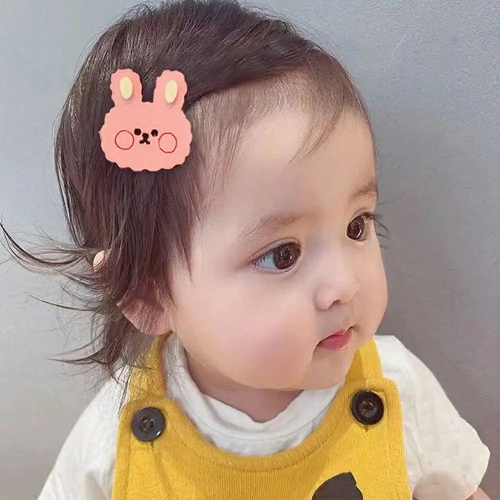 5Pcs/Set Cute Cartoon Hair Clip Not Hurt Hair Reusable Baby Headwear Bangs Stickers Gifts Zpaxo