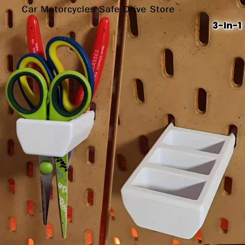 CM1Pcs Garage Hanging 3-Grid Simple Pegboard Storage Accessories Can