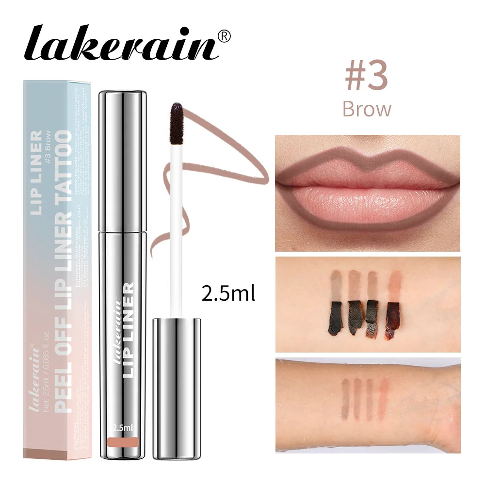 Waterproof Lip Liner Peel Off Tattoo Lipgloss Waterproof Long Lasting Matte Lip Tint Brown Contour Tear-off Lips Stain Cosmetic Zpaxo 3