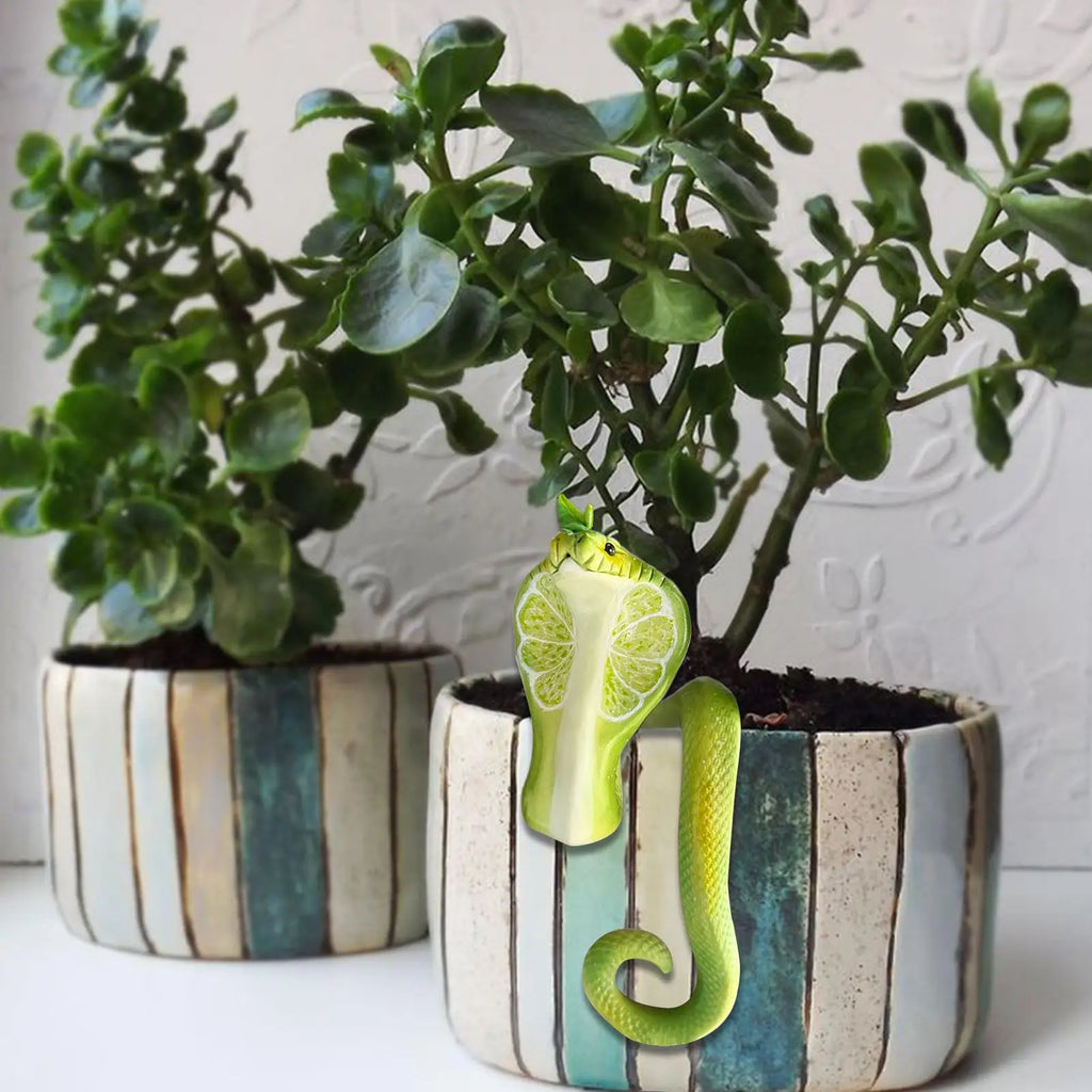 Plant Decorations Pots Resin Lime Green Snake Shape Decorative