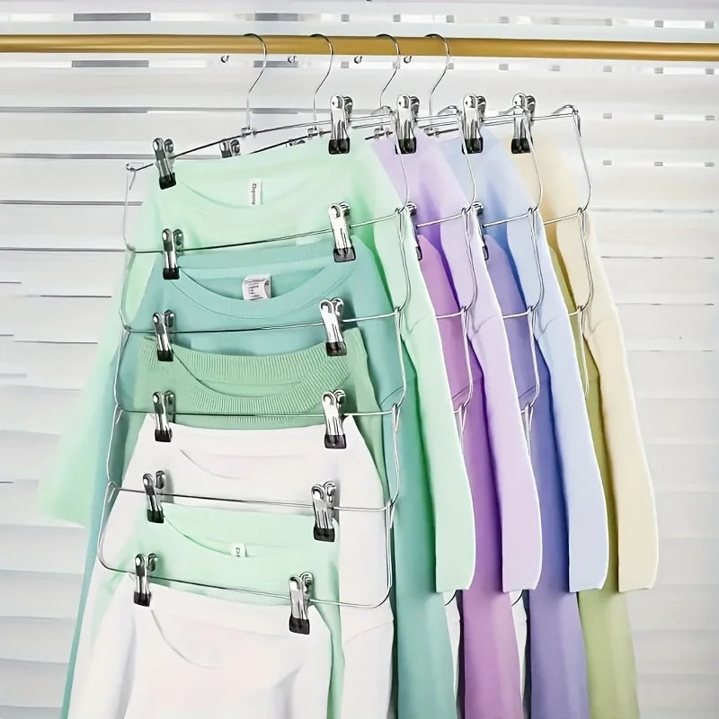 Multi Functional Folding Multi-Layer Pants Rack, Pants Hanger, Household Anti Slip And Seamless Wardrobe Storage Tool Zpaxo