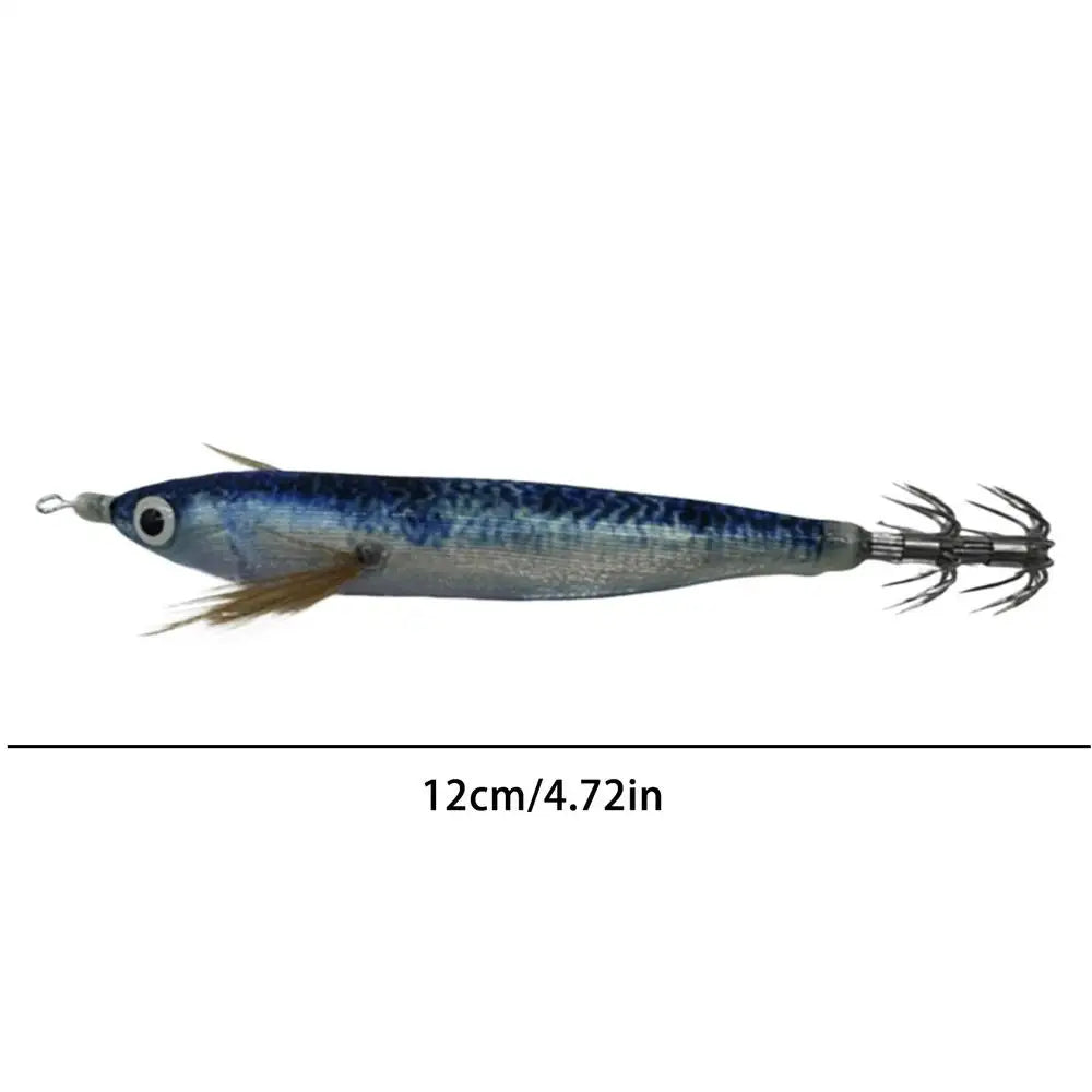 Horizontal Squid Jig Egi Set 12.5cm Glow In Dark Wood Shrimp UV Squid Lure Sea Cuttlefish Octopus Saltwater Tackle Zpaxo A