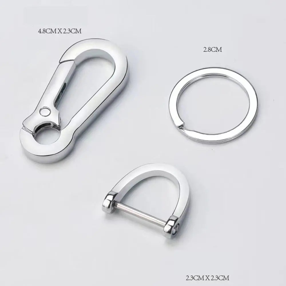 Men Hanging Buckle Anti-lost Gift Car Decoration Couple Key Chain Keyring Stainless Steel Gourd Buckle Metal Keychain Zpaxo