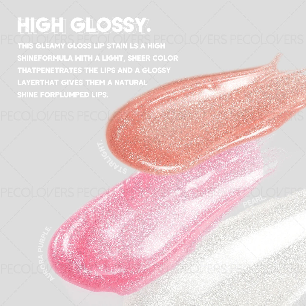 Moisturizing Glitter Lip Gloss Mirror Long-Lasting Shine Plumping Liquid Lipstick Nutritious Lip Liquid Makeup Zpaxo