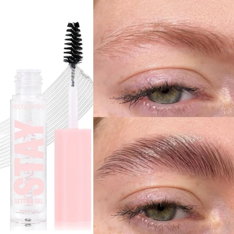 Transparent Eyebrow Styling Long Lasting Eyebrow Shaping Styling Gel Waterproof Liquid Eyebrow Eyelash Fixed Gel With Brush Comb Zpaxo