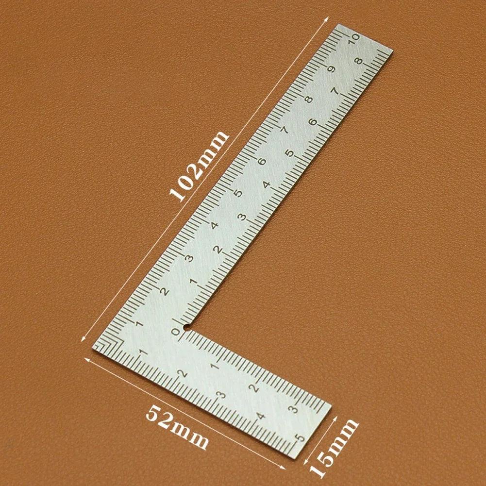 90 Degree Angle Ruler Stainless Steel L Shape Measuring Tool Metal Zpaxo 5x10cm