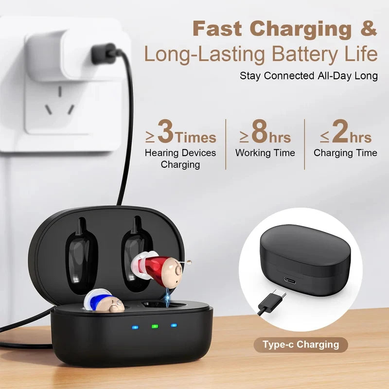 Hearing Amplifiers Earbuds Noise Reduction Rechargeable Digital Sound