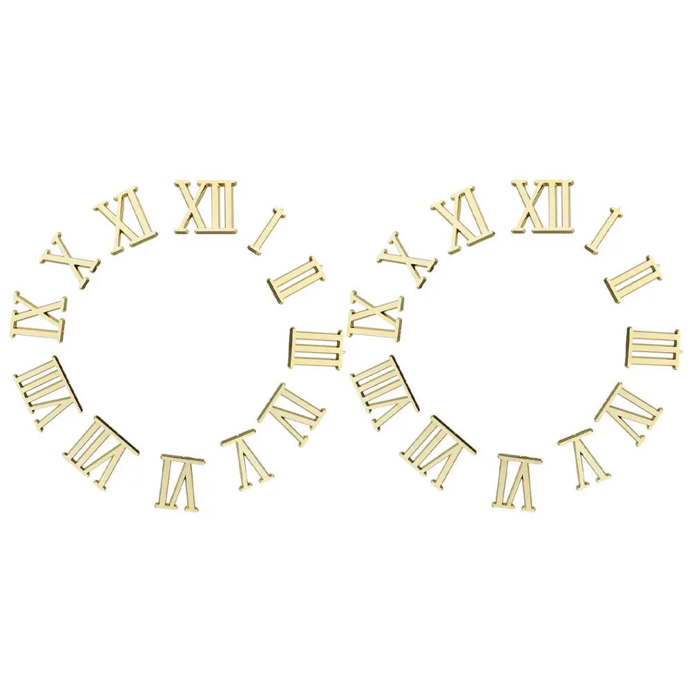 2Sets Premium Electroplated Clock Numbers Roman Numeral Making DIY