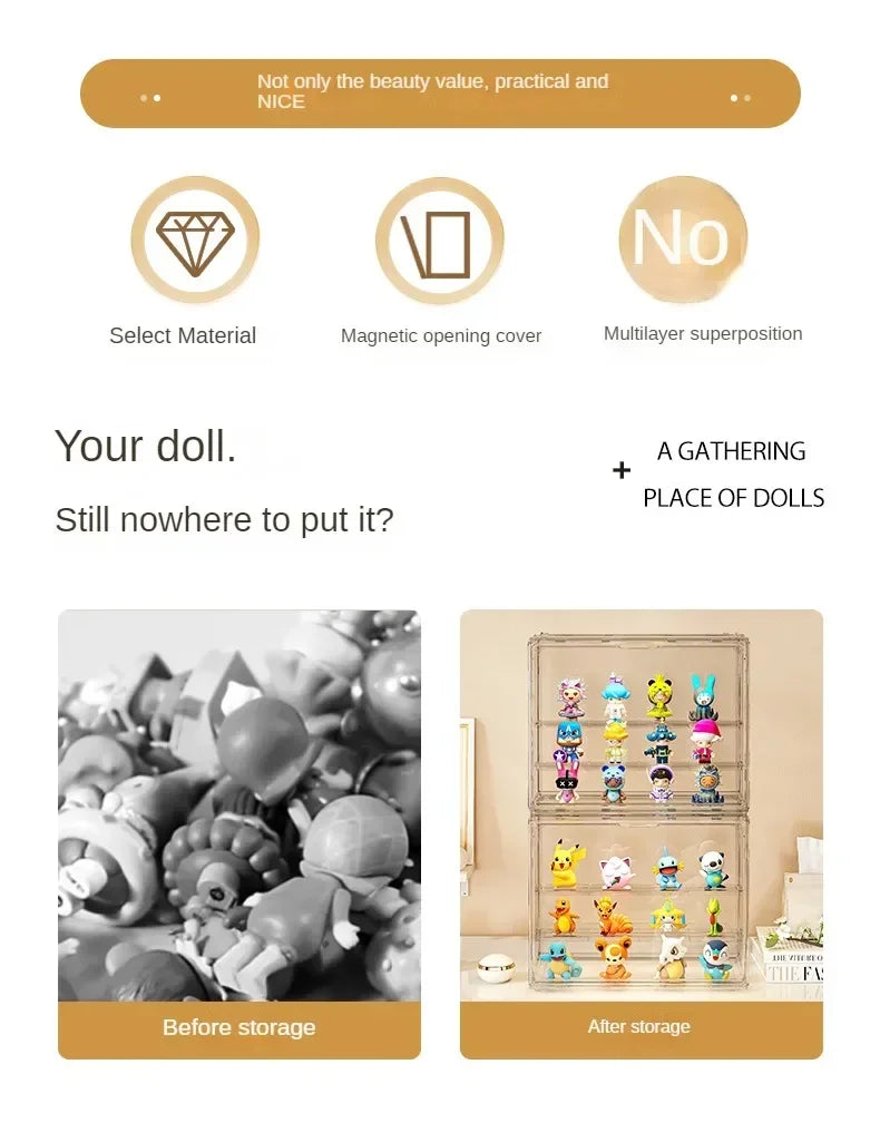Acrylic Showcase Collectible Figures Blind Box Toys Display Stands