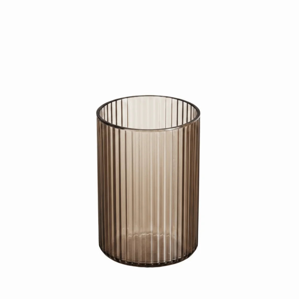 Vintage Striped Make Up Cup Acrylic Pure Makeup Brush Holder Zpaxo Grey