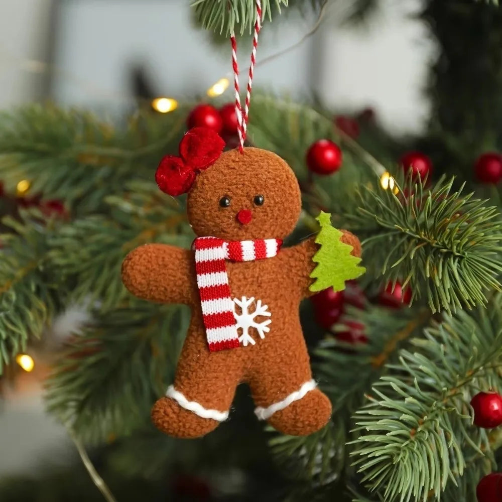3-Pack Gingerbread Man Christmas Tree Ornaments | Xmas Pendants Christmas Ornament Set Zpaxo