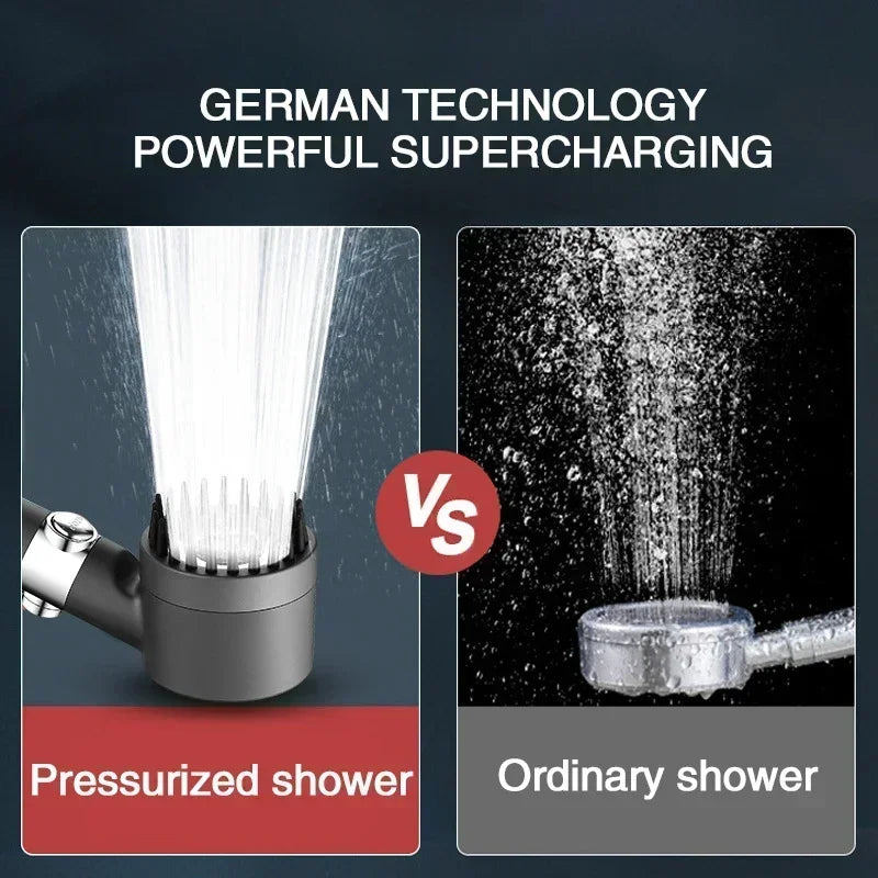 High Pressurized Filter Shower Head 3-mode Adjustable Spray With Massage Brush Rain Faucet Shower Set Bathroom Accessory Zpaxo