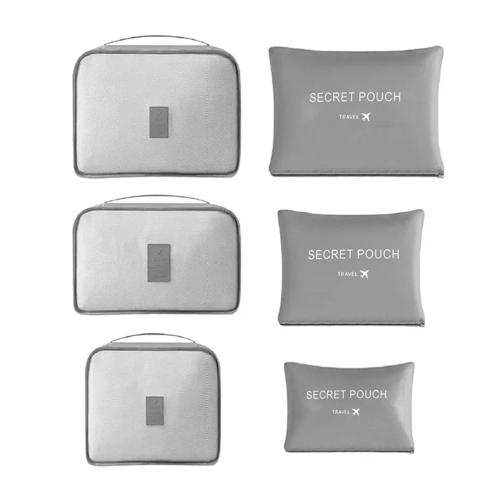 6pcs Set Travel Storage Bags Suitcase Packing Set Underwear Shoes Cloth Pouch Organiser For Clothing Travel Luggage Organizer Zpaxo A