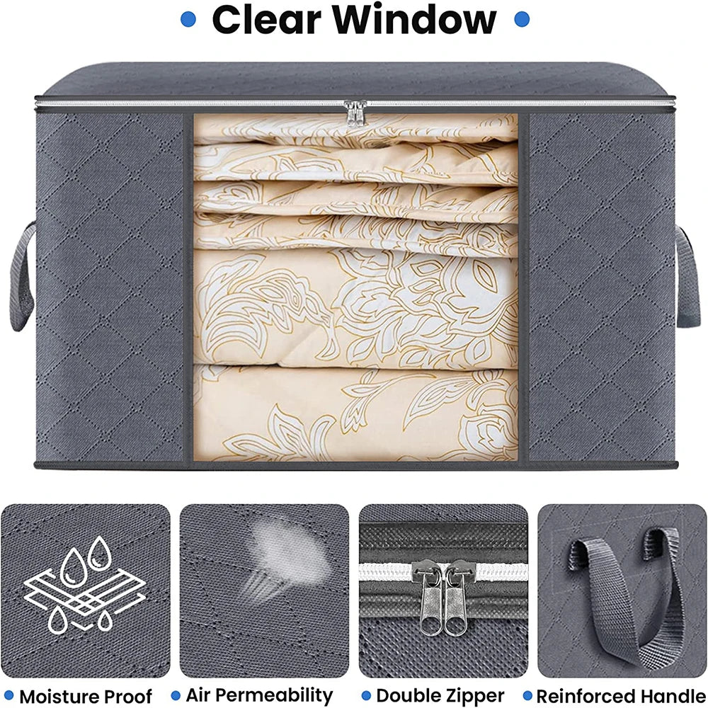 Large Capacity Clothes Storage Bag Foldable Blanket Storage Containers for Organizing Bedroom Closet Zpaxo