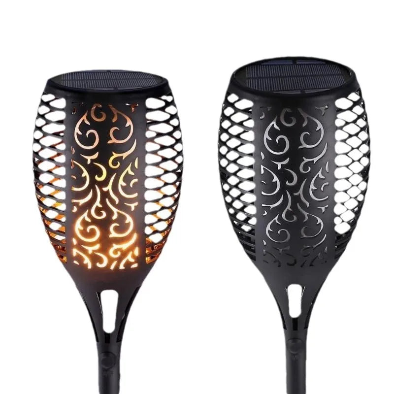 12 LED Solar Flame Torch Light – Flickering Outdoor Garden Lamp