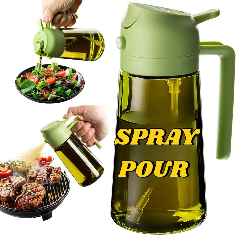 Olive Oil Dispenser Plastic Bottle for Kitchen Gadgets Air Fryer Accessories Olive Oil Sprayer Cooking Light-Blocking Dark Green Zpaxo GREEN