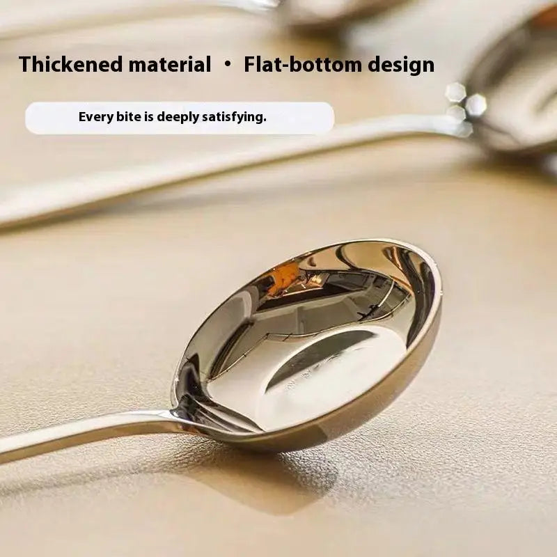 Stainless Steel Round Spoon Net Red Golden Dinner Long Handle Zpaxo