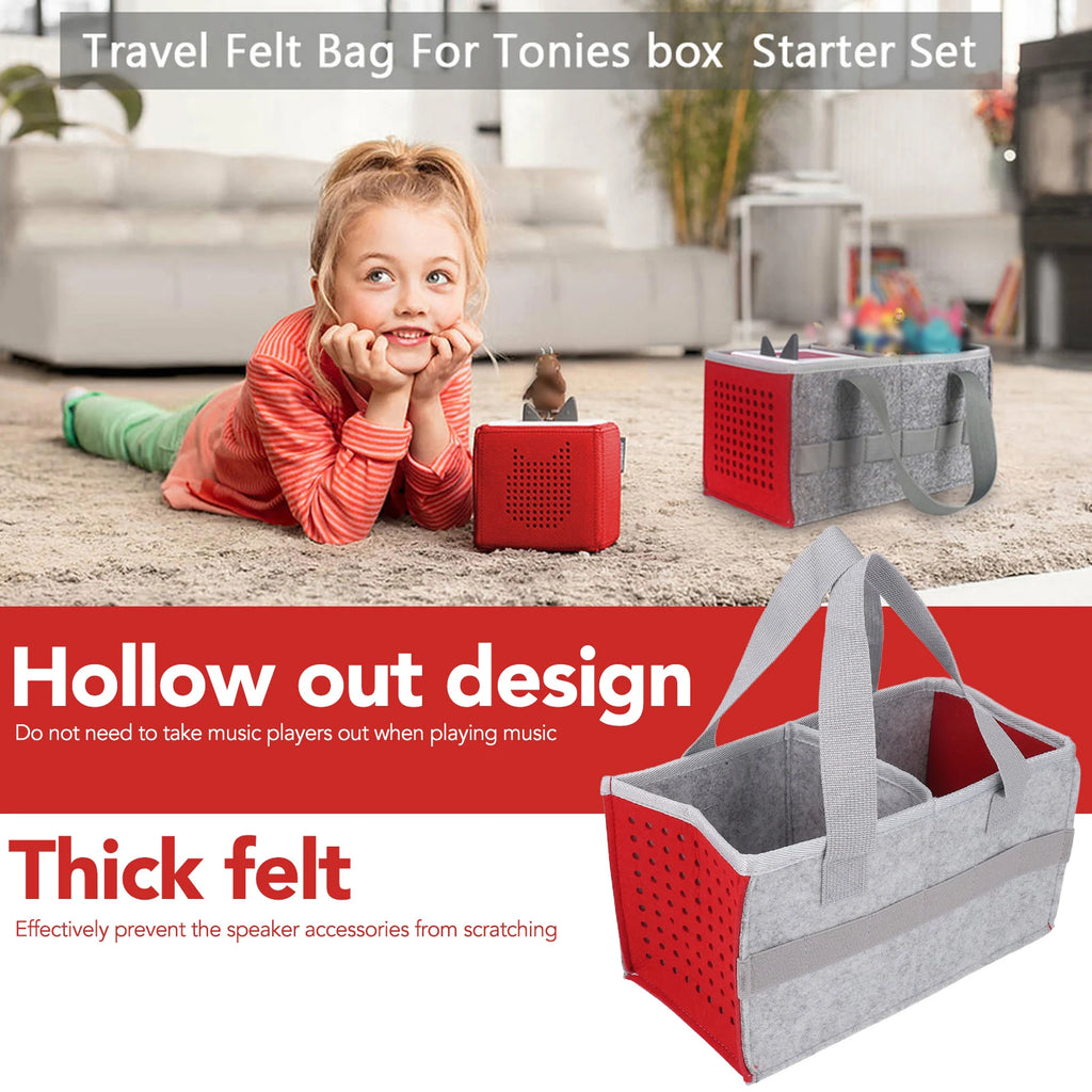 Carrying Case for Toniebox Starter Set Portable Carrying Storage Bag Extra Space Felt Cloth Case for Toniebox Player Starter Set Zpaxo
