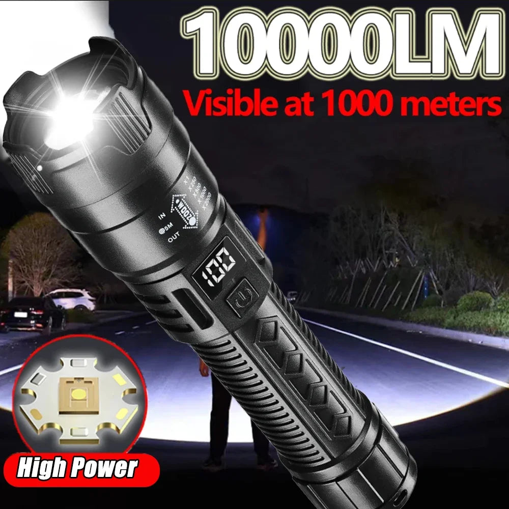 ESMARTER 2000LM Zoomable Tactical LED Flashlight – USB Rechargeable