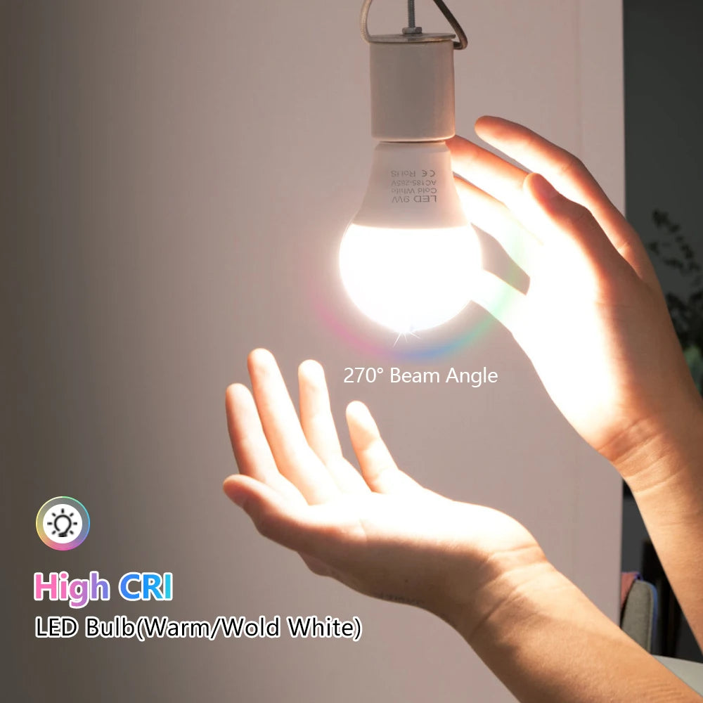 E27 LED Bulb 3W 6W 9W 12W 15W 18W Smart IC High Brightness Energy-Saving Lamp 220V-240V Bombilla Lampada Projector Light Zpaxo Cold Light 15W