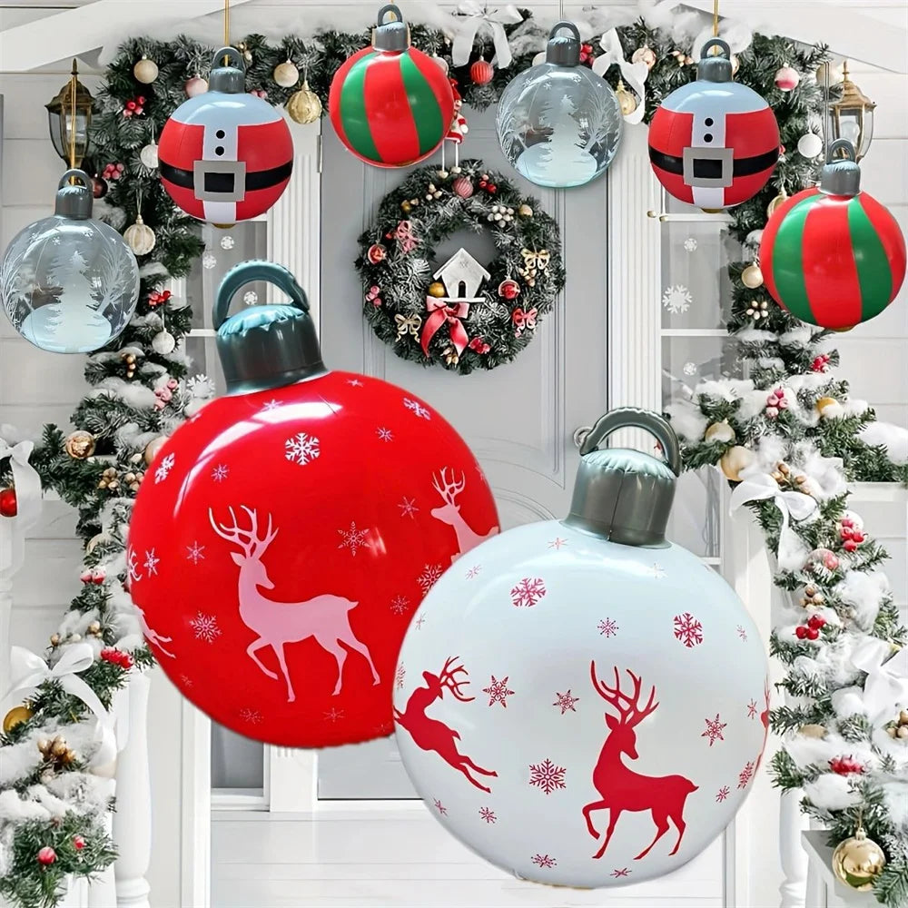 55cm Giant Inflatable Christmas Ball – PVC Xmas Ornament Decor