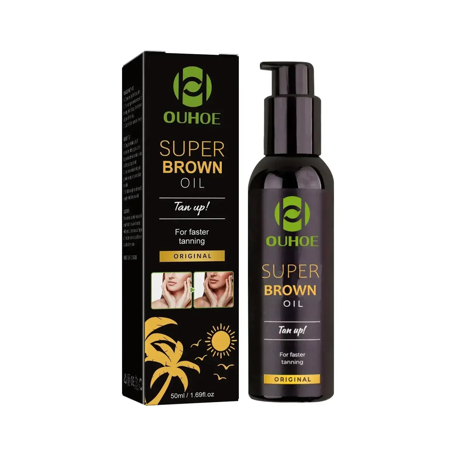 Ouhoe Self Tanning Oil – Natural Body Bronzer & Tan Booster Self Tanning Oil Zpaxo 50ml Boxed