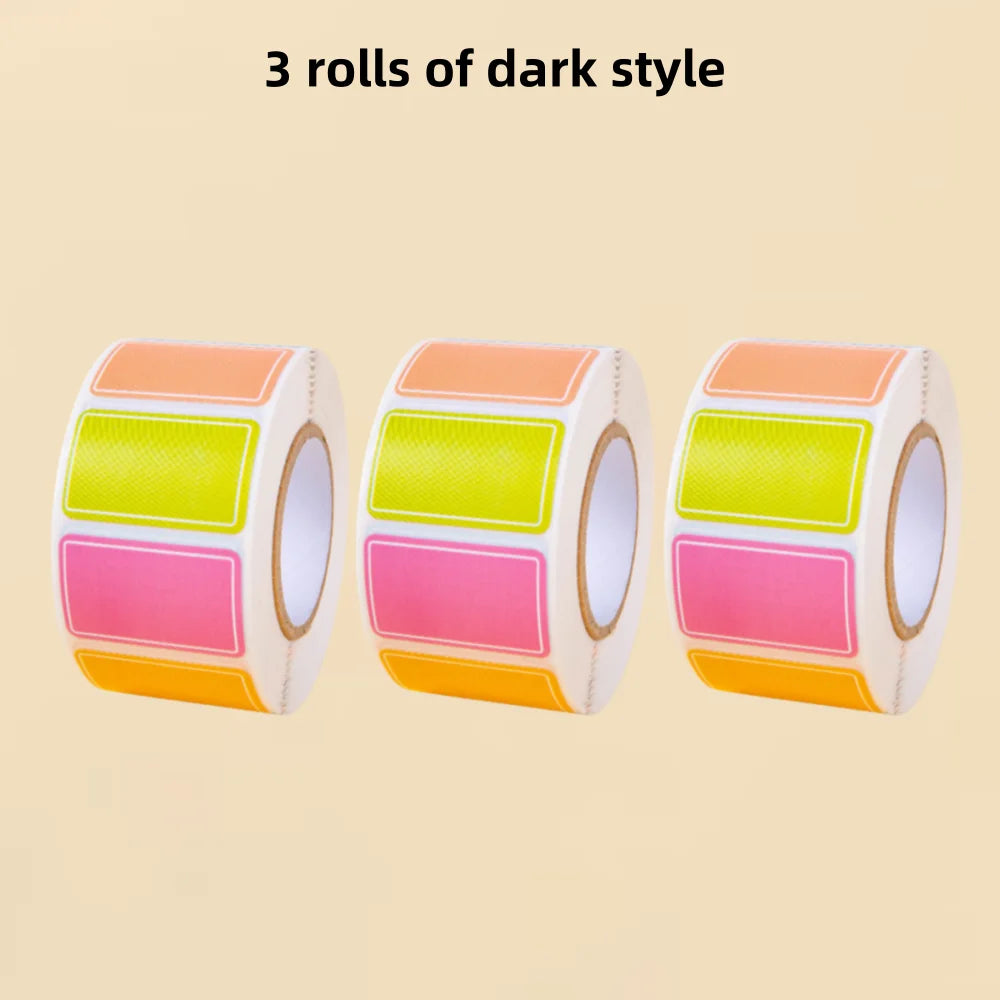 500Pcs Waterproof Blank Label Stickers – Self-Adhesive Name Tags Blank Label Stickers Zpaxo 3 rolls dark color