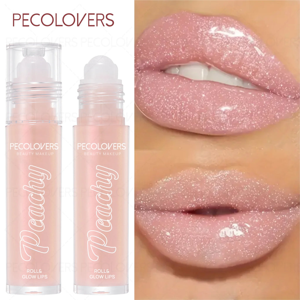 Long Lasting, Non-Stick Cup, Roll-on Lip Oil Colored Lip gloss,Lightweight & Sparkling gloss Zpaxo