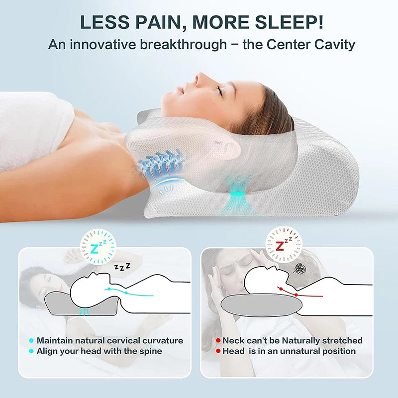 Memory Foam Cervical Pillow 1 Ergonomic Contour Orthopedic Neck Zpaxo