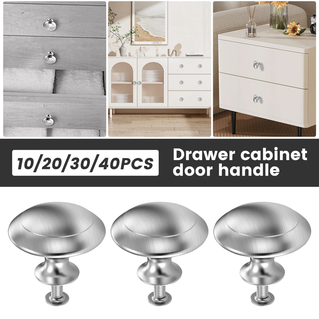 3/10/20/30/40Pcs Cabinet Knobs Sturdy Drawer Handles Cupboard Pull Handles Zinc Alloy Stainless Steel Kithcen Hardware Accessory Zpaxo