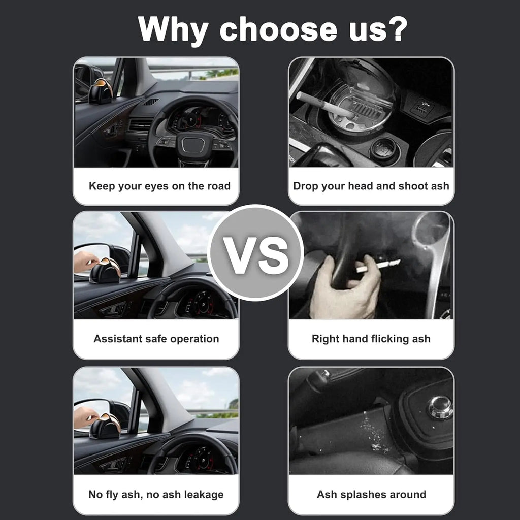 Car Ashtray Cup Holder – Windproof Sealed Lid | Black 1-2 Pack