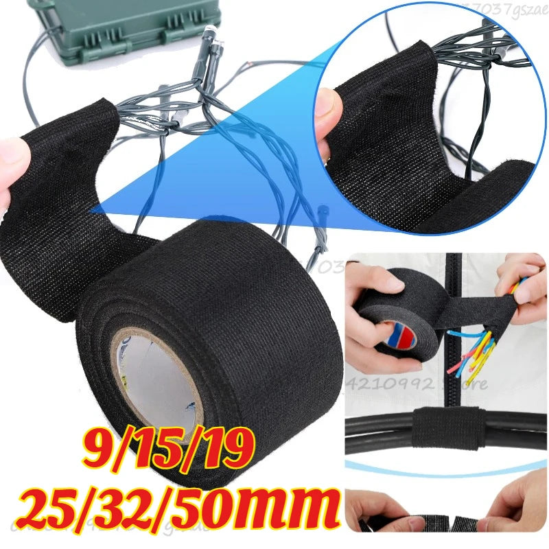 Electrical Insulation Tape High Temperature Wire Harness Cloth Tape Automotive Cable Loom Heatproof Fabric Adhesive Tape Zpaxo