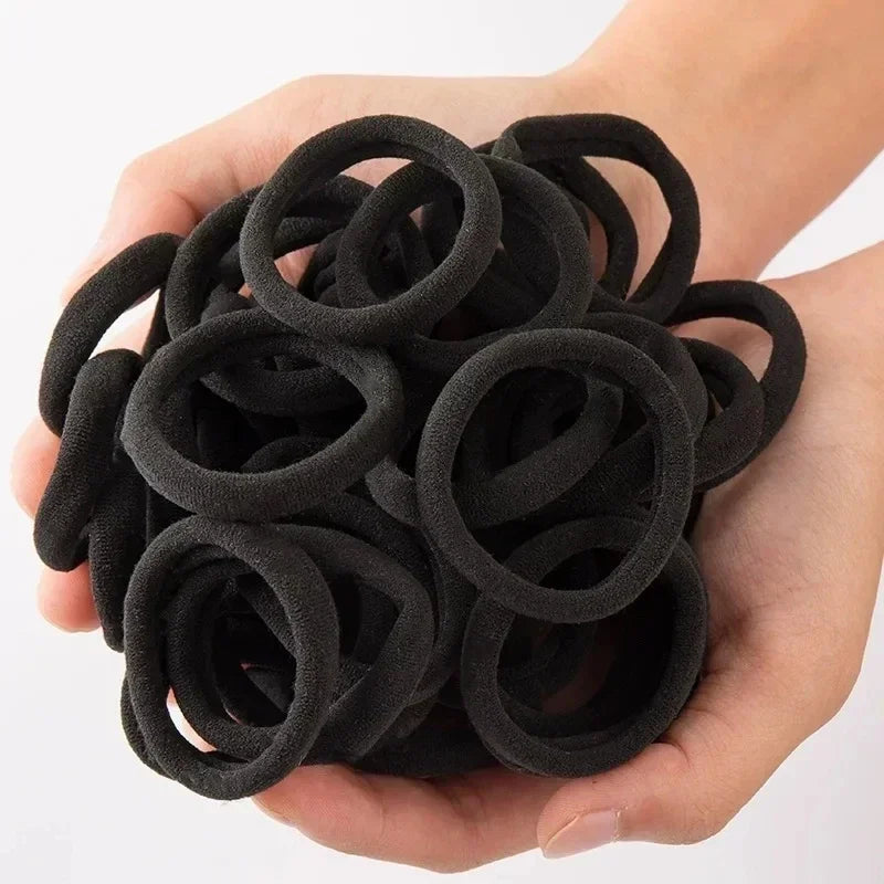 Elastic Hair Bands Women Girls Black Basic Tie Headband Simple