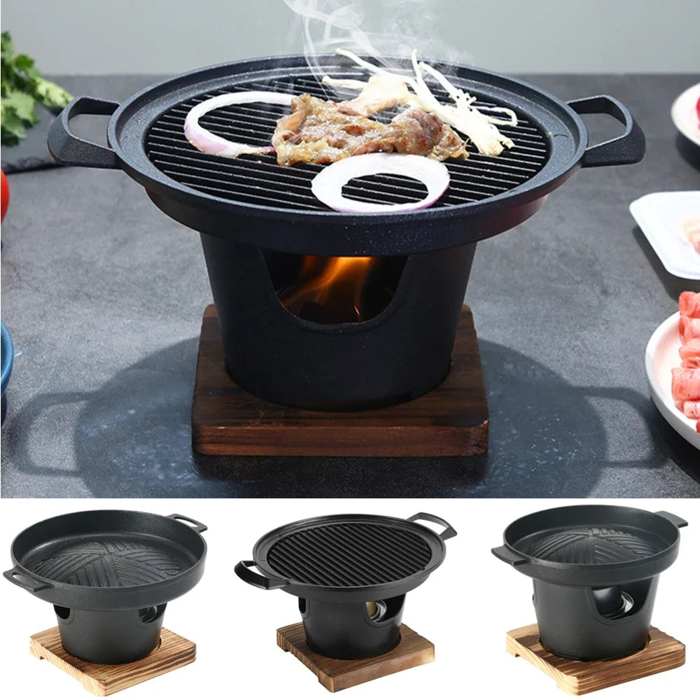 Mini Barbecue Stove Detachable Japanese Alcohol Non-stick BBQ Grill
