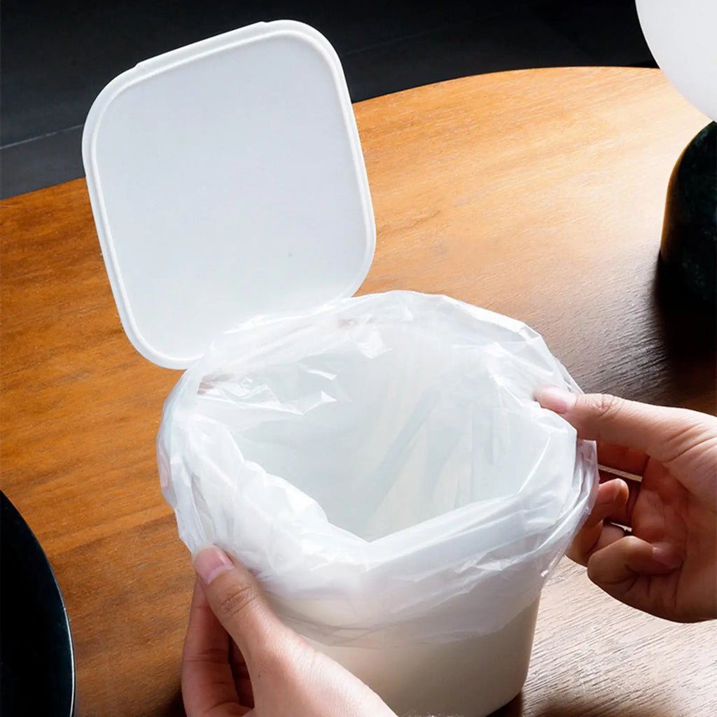 Mini Desktop Trash Can with Lid – Small Desk Waste Bin Desktop Trash Can Zpaxo