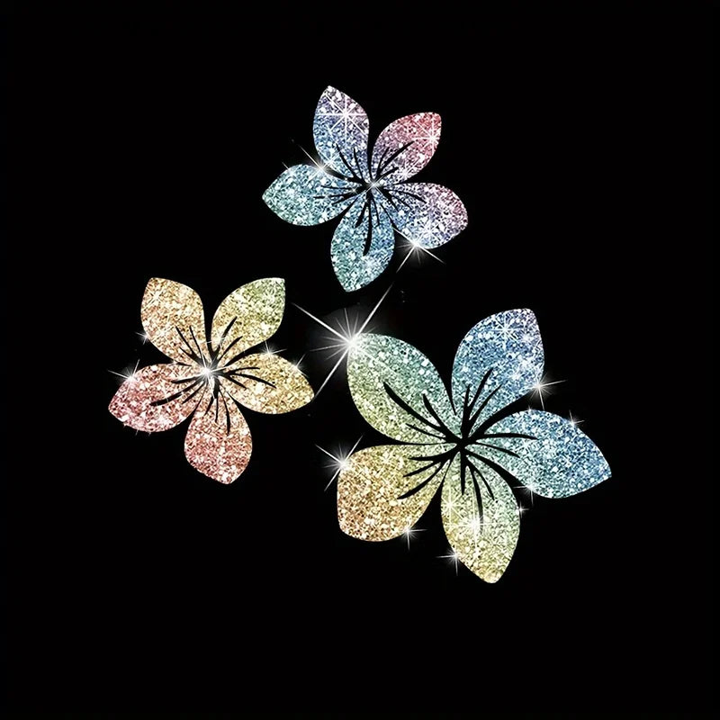 Floral Glitter Decorative Car Stickers Waterproof Dly Sticker Self