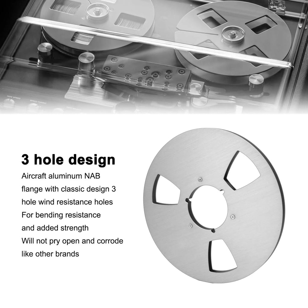Sound Tape Empty Reel 3 Hole Strength Aluminum Alloy 1 4 Player