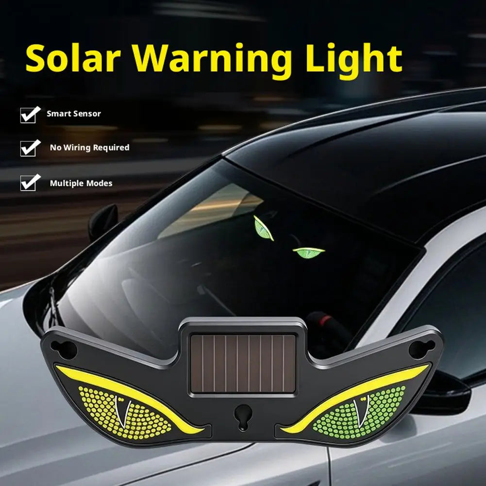 2026 New Solar Car Devil Eye Ambient Light Dynamic Expression LED Breathing Rear Window Anti-Rear-End Warning Lamp Zpaxo