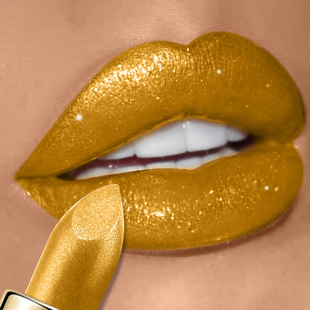 Pearly Glitter Velvet Lipstick,Metallic,Waterproof,Long-lasting,Shimmer,Diamond Lipstick,Glitter Lip Gloss, Lip Cosmetic Makeup Zpaxo 09