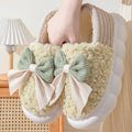 Fur Slippers Women Winter Bow Furry Fashion Warm Ankles Plush Cozy