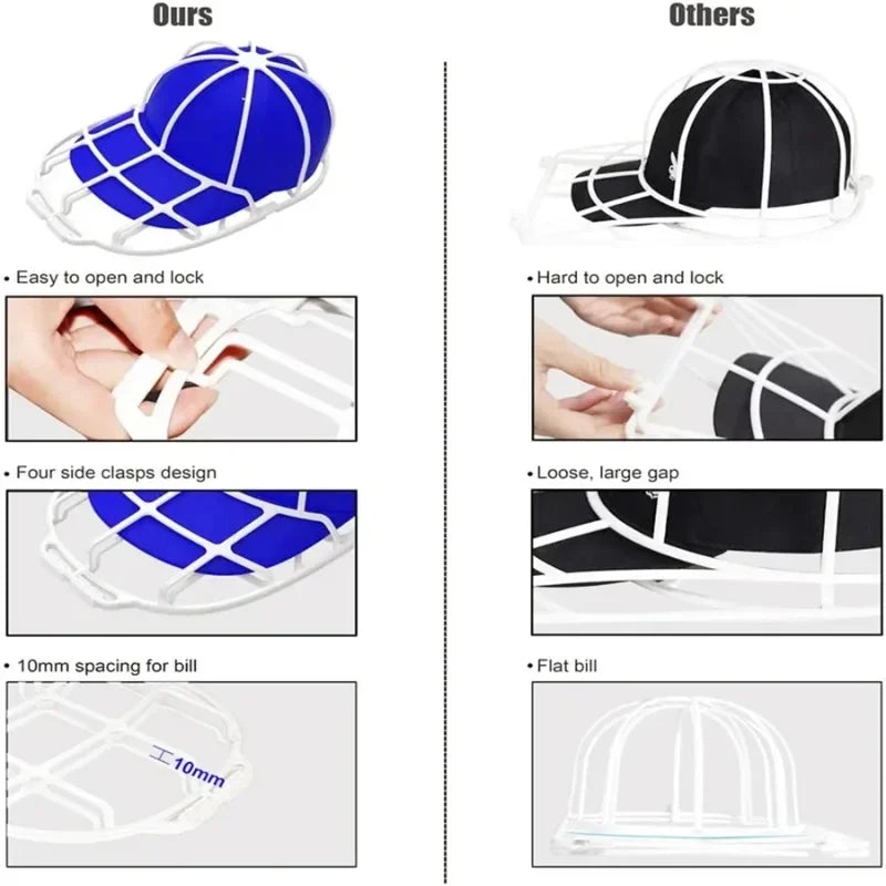 Hot Baseball Cap Washer Bag for Washing Machine Anti-Deformation Hat Cleaning Cage Frame Holder Home Laundry Guard Support Zpaxo